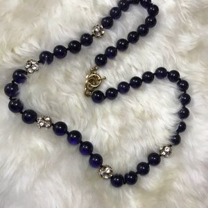 JCREW Long Glass bead and gold necklace